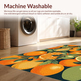 Ultra Soft Area Rug, Non Slip, Stain Resistant, Washable Area Rugs for Living Room, Bedroom, Vibrant Organic Patterned Mat(Orange)