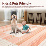 Ultra Soft Area Rug, Non Slip, Stain Resistant, Washable Area Rugs for Living Room, Bedroom, Stylish Transitional Medallion Motif(Orange)
