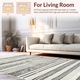 Ultra Soft Area Rug, Non Slip, Stain Resistant, Washable Area Rugs for Living Room, Bedroom, Contemporary Minimalist Symmetrical Design(Black)