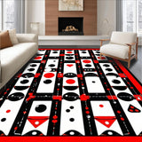 Ultra Soft Area Rug, Non Slip, Stain Resistant, Washable Area Rugs for Living Room, Bedroom, Bold Graphic Dice Style Rug(Red)