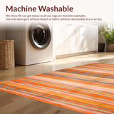 Ultra Soft Area Rug, Non Slip, Stain Resistant, Washable Area Rugs for Living Room, Bedroom, Vintage Abstract Patterned Delight(Orange)