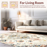 Ultra Soft Area Rug, Non Slip, Stain Resistant, Washable Area Rugs for Living Room, Bedroom, Modern Boho Ivory Beige Area(Beige)