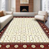 Ultra Soft Area Rug, Non Slip, Stain Resistant, Washable Area Rugs for Living Room, Bedroom, Sleek Transitional Diamond Patterned Piece(Red)