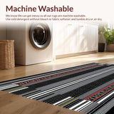 Ultra Soft Area Rug, Non Slip, Stain Resistant, Washable Area Rugs for Living Room, Bedroom, Sleek Modern Graphic Animal Motif(Black)