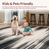 Ultra Soft Area Rug, Non Slip, Stain Resistant, Washable Area Rugs for Living Room, Bedroom, Abstract Raven and Snow Stripe Area Rug(Gray)