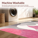 Contemporary Grey Pink Abstract Motif(Pink)
