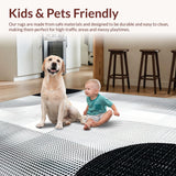 Ultra Soft Area Rug, Non Slip, Stain Resistant, Washable Area Rugs for Living Room, Bedroom, Earthy Toned Animal Motif(Black)