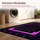 Ultra Soft Area Rug, Non Slip, Stain Resistant, Washable Area Rugs for Living Room, Bedroom, Retro Gaming-Inspired Color Burst(Purple)