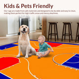 Ultra Soft Area Rug, Non Slip, Stain Resistant, Washable Area Rugs for Living Room, Bedroom, Bold Flame Motif with Energy(Orange)