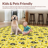 Ultra Soft Area Rug, Non Slip, Stain Resistant, Washable Area Rugs for Living Room, Bedroom, Sophisticated Yellow Petal Composition(Yellow)