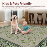 Ultra Soft Area Rug, Non Slip, Stain Resistant, Washable Area Rugs for Living Room, Bedroom, Minimalist Abstract Branch Elements(Gray)
