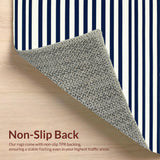 Ultra Soft Area Rug, Non Slip, Stain Resistant, Washable Area Rugs for Living Room, Bedroom, Striking Classic Horizontal Lines(Blue)