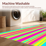Ultra Soft Area Rug, Non Slip, Stain Resistant, Washable Area Rugs for Living Room, Bedroom, Fiesta Color Stripe Rug for Spaces(Yellow)