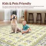 Ultra Soft Area Rug, Non Slip, Stain Resistant, Washable Area Rugs for Living Room, Bedroom, Geometric Bath Mat Beige(Yellow)