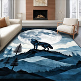 Artistic Gray Wolf Silhouette Design(Blue)