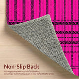 Ultra Soft Area Rug, Non Slip, Stain Resistant, Washable Area Rugs for Living Room, Bedroom, Trendy Whimsical Zebra Texture(Pink)