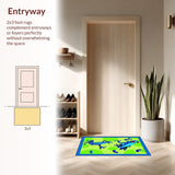 Ultra Soft Area Rug, Non Slip, Stain Resistant, Washable Area Rugs for Living Room, Bedroom, Chic Cartoon Animal Bath Decor(Blue)