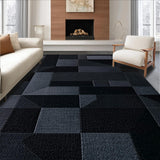 Ultra Soft Area Rug, Non Slip, Stain Resistant, Washable Area Rugs for Living Room, Bedroom, Unique Rubber Backing Play Carpet for Boys(Black)