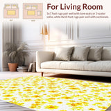 Ultra Soft Area Rug, Non Slip, Stain Resistant, Washable Area Rugs for Living Room, Bedroom, Cute Nature Inspired Bath Decor(Yellow)