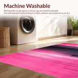 Ultra Soft Area Rug, Non Slip, Stain Resistant, Washable Area Rugs for Living Room, Bedroom, Bold Pink Black Geometric Flair(Pink)