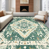 Ultra Soft Area Rug, Non Slip, Stain Resistant, Washable Area Rugs for Living Room, Bedroom, Rustic Minimalist Circular Aesthetic(Green)