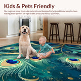 Ultra Soft Area Rug, Non Slip, Stain Resistant, Washable Area Rugs for Living Room, Bedroom, Azure Reverie Indoor Area Rug Serene Washable Design(Blue)