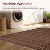 Ultra Soft Area Rug, Non Slip, Stain Resistant, Washable Area Rugs for Living Room, Bedroom, Rustic Earthy Waffle Aesthetic(Brown)