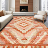 Ultra Soft Area Rug, Non Slip, Stain Resistant, Washable Area Rugs for Living Room, Bedroom, Contemporary Diamond Pattern Fusion(Red)