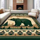 Ultra Soft Area Rug, Non Slip, Stain Resistant, Washable Area Rugs for Living Room, Bedroom, Earthy Bear-Themed Cozy Ambiance(Brown)