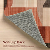 Ultra Soft Area Rug, Non Slip, Stain Resistant, Washable Area Rugs for Living Room, Bedroom, Moody Earthy Tone Area with Unique Rust Brown(Brown)