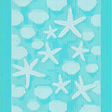 Ultra Soft Area Rug, Non Slip, Stain Resistant, Washable Area Rugs for Living Room, Bedroom, Teal Seashell Intricate Design(Blue)