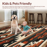 Ultra Soft Area Rug, Non Slip, Stain Resistant, Washable Area Rugs for Living Room, Bedroom, Chic Southwestern Patterned Appeal(Brown)