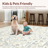 Ultra Soft Area Rug, Non Slip, Stain Resistant, Washable Area Rugs for Living Room, Bedroom, Sleek White Cozy Design Element(Beige)