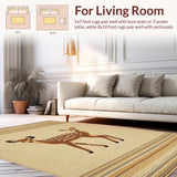 Ultra Soft Area Rug, Non Slip, Stain Resistant, Washable Area Rugs for Living Room, Bedroom, Neutral Safari Entryway Washable Indoor Outdoor Rug(Beige)