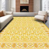 Ultra Soft Area Rug, Non Slip, Stain Resistant, Washable Area Rugs for Living Room, Bedroom, Luxurious Warm Tones Composition(Yellow)