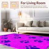 Ultra Soft Area Rug, Non Slip, Stain Resistant, Washable Area Rugs for Living Room, Bedroom, Vibrant Claw Print Decorative Theme(Pink)