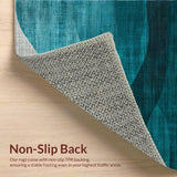 Ultra Soft Area Rug, Non Slip, Stain Resistant, Washable Area Rugs for Living Room, Bedroom, Elegant Modern Grey Swirls(Blue)