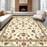Ultra Soft Area Rug, Non Slip, Stain Resistant, Washable Area Rugs for Living Room, Bedroom, Chic Floral Vintage Charm(Beige)