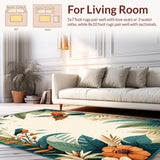 Ultra Soft Area Rug, Non Slip, Stain Resistant, Washable Area Rugs for Living Room, Bedroom, Lively Colorful Animal Print(Orange)
