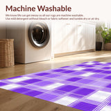 Ultra Soft Area Rug, Non Slip, Stain Resistant, Washable Area Rugs for Living Room, Bedroom, Dynamic Abstract Checkerboard Theme(Purple)