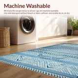 Ultra Soft Area Rug, Non Slip, Stain Resistant, Washable Area Rugs for Living Room, Bedroom, Chic Solid Blue Minimalist Appeal(Blue)