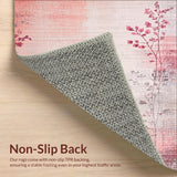 Blush Pink and Mauve Gradient with Abstract Floral Leaf Motifs(Beige)