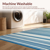 Ultra Soft Area Rug, Non Slip, Stain Resistant, Washable Area Rugs for Living Room, Bedroom, Rustic Textured Ivory Patterns(Blue)