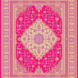 Ultra Soft Area Rug, Non Slip, Stain Resistant, Washable Area Rugs for Living Room, Bedroom, Chic Pink Geometric Composition(Pink)
