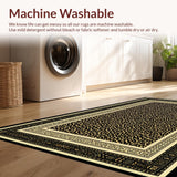 Ultra Soft Area Rug, Non Slip, Stain Resistant, Washable Area Rugs for Living Room, Bedroom, Exotic Animal Motif Decor(Black)