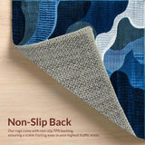 Ultra Soft Area Rug, Non Slip, Stain Resistant, Washable Area Rugs for Living Room, Bedroom, Rustic Textured Ocean Blue Design(Blue)