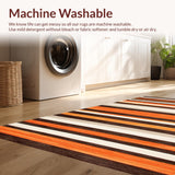 Ultra Soft Area Rug, Non Slip, Stain Resistant, Washable Area Rugs for Living Room, Bedroom, Vibrant Cozy Meditative Layer(Orange)