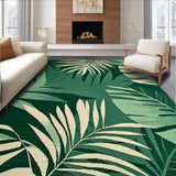 Ultra Soft Area Rug, Non Slip, Stain Resistant, Washable Area Rugs for Living Room, Bedroom, Botanical Green Nature Motif(Green)