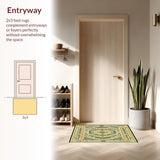 Ultra Soft Area Rug, Non Slip, Stain Resistant, Washable Area Rugs for Living Room, Bedroom, Printed Area Ultra Tribal Design Non Slip(Gold)