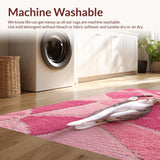 Ultra Soft Area Rug, Non Slip, Stain Resistant, Washable Area Rugs for Living Room, Bedroom, Modern Washable Cartoon Cat Playroom Carpet(Pink)